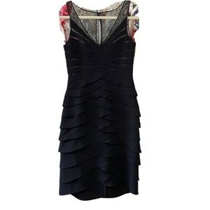 Eliza J New York black traditional pleated cocktail dress size 4‎ NWT